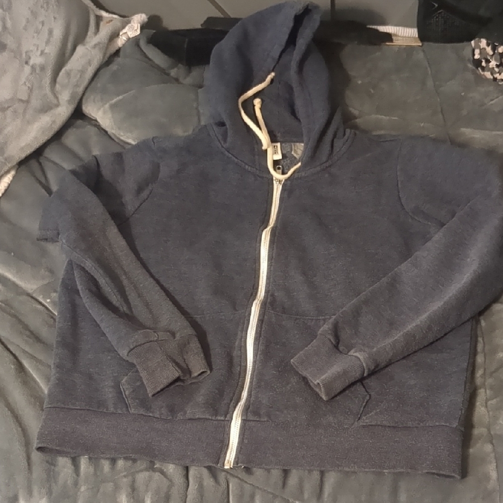 H&M Blue Hoodie with Cream Drawstrings